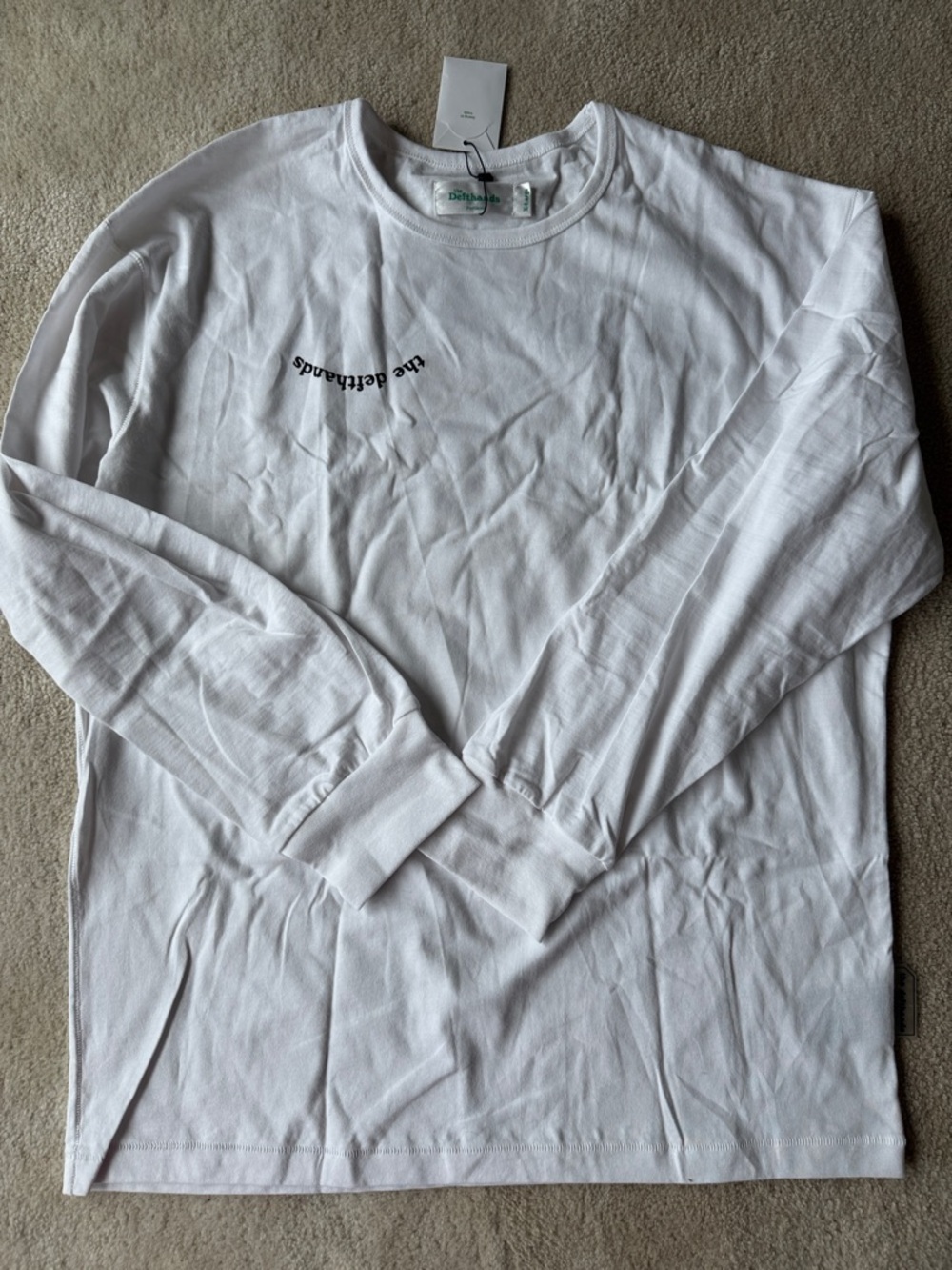 Defthands Men's White Long Sleeve Tee - Picture 2 of 3